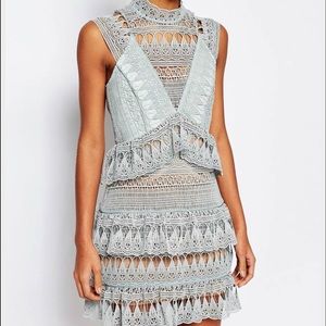 Self Portrait Teared Lace Mini Dress